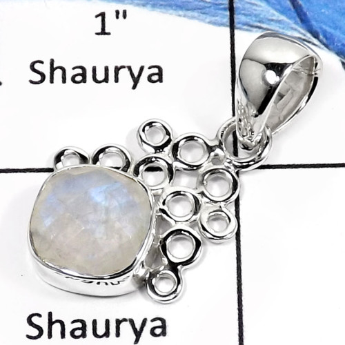 Rainbow Moonstone K - SSP750-Exclusive Checker Cut Designer Wholesale Pendants 925 Sterling Silver Rainbow Moonstone K - SSP750-Exclusive Checker Cut Designer Wholesale Pendants 925 Sterling Silver