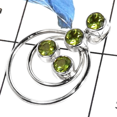 Peridot F - SSP739-Amazing Cut Gemstones Fashionable Party wear Designer Pendants 925 Sterling Silver