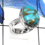 Blue Copper Turquoise C - RSS800-Stunning Cabochon Gemstone Designer Wholesale Designer Rings 925 Sterling Silver