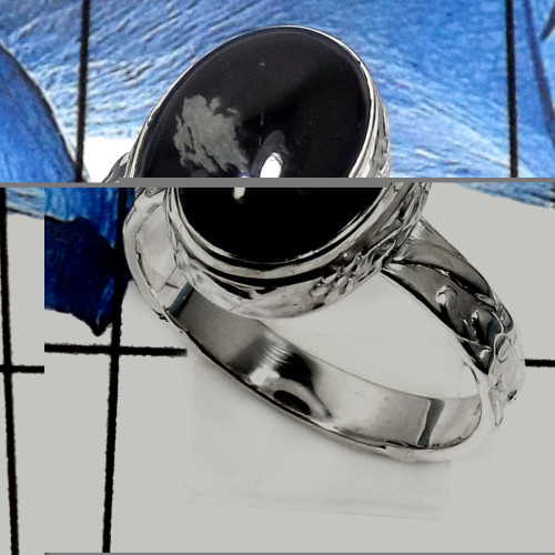 Snowflack D - RSS800-Stunning Cabochon Gemstone Designer Wholesale Designer Rings 925 Sterling Silver