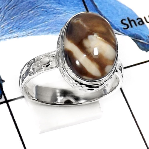 Peanut Wood H - RSS800-Stunning Cabochon Gemstone Designer Wholesale Designer Rings 925 Sterling Silver