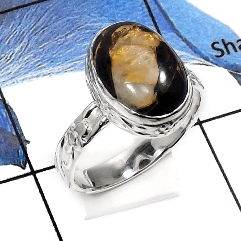 Mahave Calcite F - RSS799-Natural Gemstone Colorful Designer Women's Rings 925 Sterling Silver