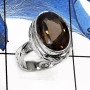 Smokey Quartz N - RSS799-Natural Gemstone Colorful Designer Women's Rings 925 Sterling Silver