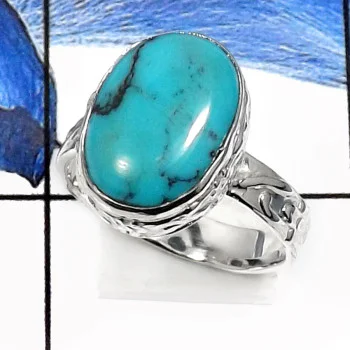 Blue Turquoise O - RSS799-Natural Gemstone Colorful Designer Women's Rings 925 Sterling Silver Blue Turquoise O - RSS799-Natural Gemstone Colorful Designer Women's Rings 925 Sterling Silver