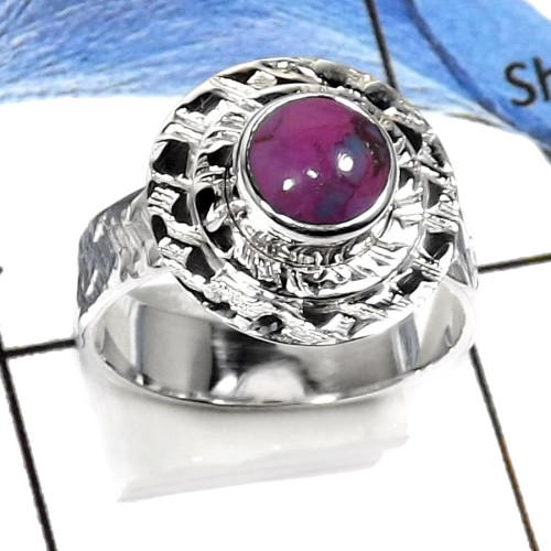 Purple Turquoise A - SDR515-Latest New Design Handmade Wholesale Rings 925 Sterling Silver
