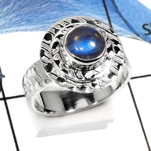 Labradorite Cab C - SDR515-Latest New Design Handmade Wholesale Rings 925 Sterling Silver