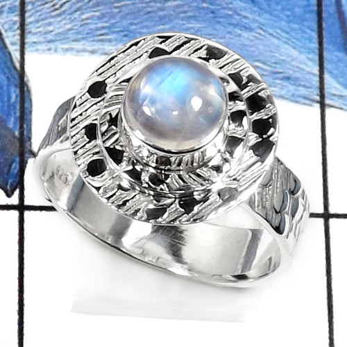 Rainbow Moonstone O - SDR515-Latest New Design Handmade Wholesale Rings 925 Sterling Silver