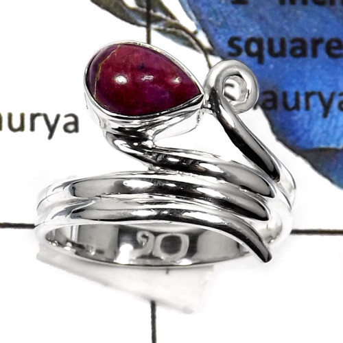 Purple Copper Turquoise F - SDR514-Stunning Cabochon Gemstone Handmade Designer Rings 925 Sterling Silver