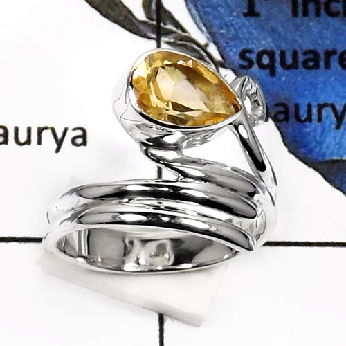 Citrine Cut A - SDR511-Attractive Cut Gemstone Handmade Fashion Rings 925 Sterling Silver