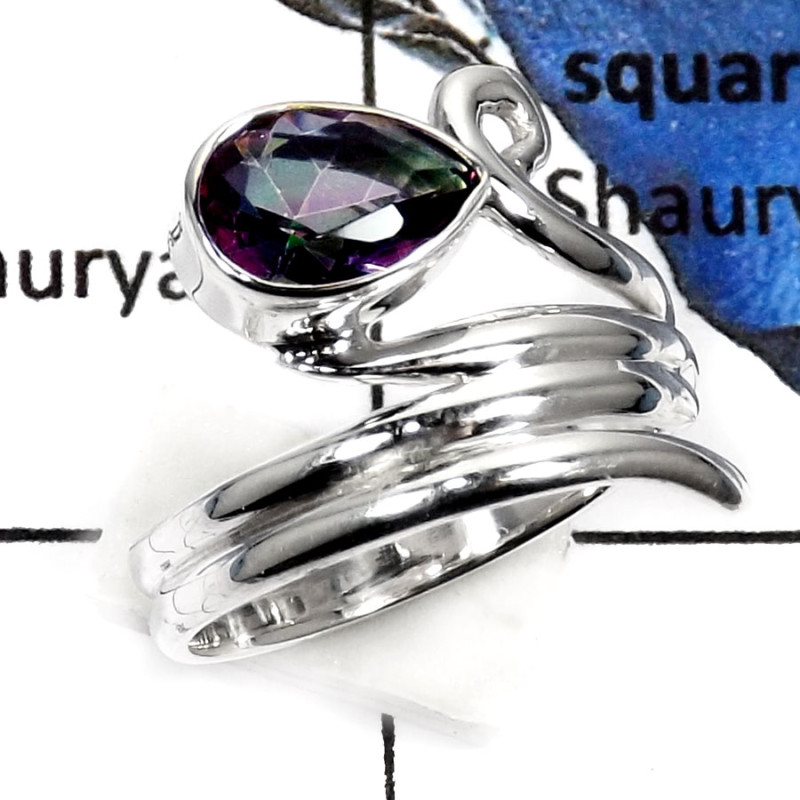 Mystic Quartz E - SDR511-Attractive Cut Gemstone Handmade Fashion Rings 925 Sterling Silver Mystic Quartz E - SDR511-Attractive Cut Gemstone Handmade Fashion Rings 925 Sterling Silver