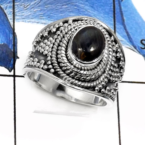 Pietersite B - RSS795-Valentine Special Colorful Designer Gifted Rings 925 Sterling Silver