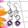 Amethyst B - SBP986-Cut Amethyst Sterling Silver Bejal Earring