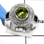 Peridot D - RSS793-Valentine Special Stunning Cut Gemstone Fashion Ring 925 Sterling Silver