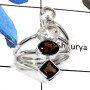 Smokey Quartz & Crystal Quartz I - RSS792-Valentine Special Gorgeous Handmade Designer Rings 925 Sterling Silver