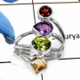 Citrine,Garnet,Amethyst O - RSS792-Valentine Special Gorgeous Handmade Designer Rings 925 Sterling Silver