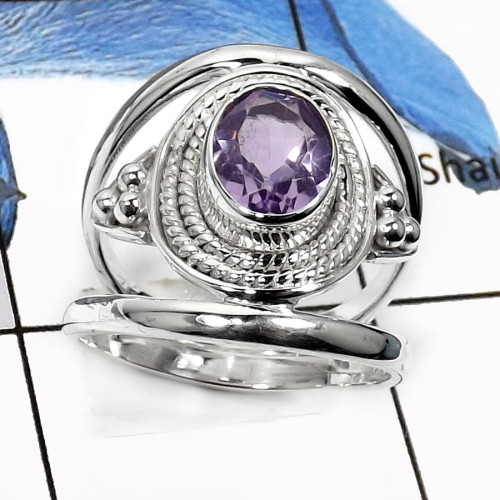 Amethyst Cut A - RSS791-Valentine Special Elegant Designer Fashion Rings 925 Sterling Silver