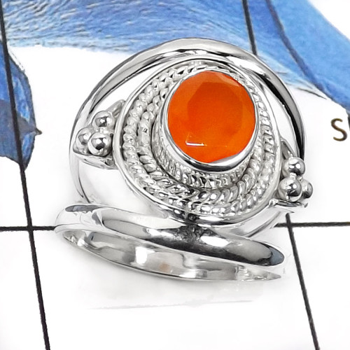 Carnelian Cut B - RSS791-Valentine Special Elegant Designer Fashion Rings 925 Sterling Silver