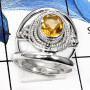 Citrine Cut O - RSS791-Valentine Special Elegant Designer Fashion Rings 925 Sterling Silver