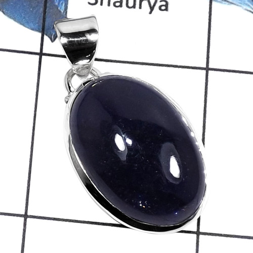 Iolite Sunstone B - ISP540-CLASSIC NEW DESIGN PLAIN SETTING DESIGNER FASHION PENDANTS 925 STERLING SILVER
