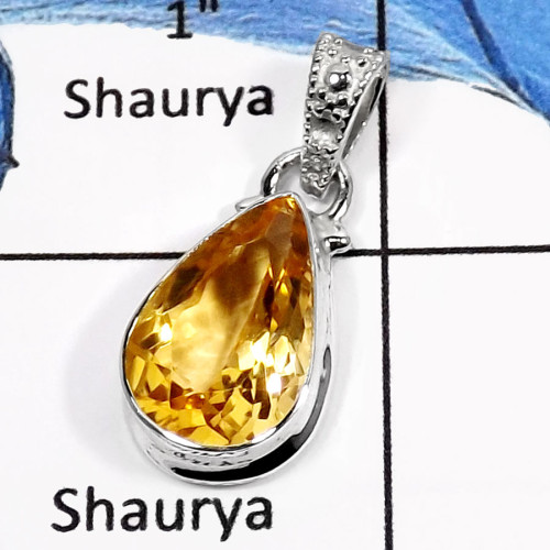 Citrine Cut D - ISP538-Beautiful Citrine Cut Gemstone Handmade Wholesale Pendants 925 Sterling Silver