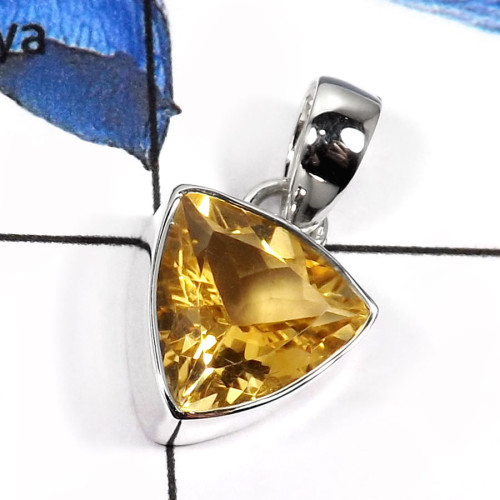 Citrine Cut C - ISP535-Natural Cut Citrine Gemstone Wholesale Pendants 925 Sterling Silver