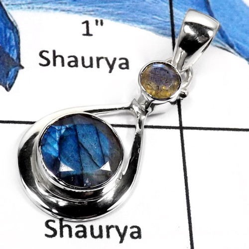 Labradorite Cut E - SSP737-Indian Company Handmade Cut Gemstone Pendants 925 Sterling Silver Labradorite Cut E - SSP737-Indian Company Handmade Cut Gemstone Pendants 925 Sterling Silver