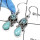 Larimar & Blue Topaz E - SDE552-NATURAL CUT & CAB GEMSTONES HANDMADE FASHIONABLE EARRINGS 925 STERLING SILVER