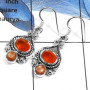 Carnelian Cut & Sun Stone Cab C - SDE551-Beautiful Cut & Cab Handmade Designer Women Earrings 925 Sterling Silver