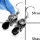 Black Onyx & Crystal Quartz - SDE550-ATTRACTING CUT GEMSTONES HANDMADE WOMEN'S EARRINGS 925 STERLING SILVER