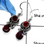 Garnet Cut O - SDE550-ATTRACTING CUT GEMSTONES HANDMADE WOMEN'S EARRINGS 925 STERLING SILVER
