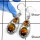Tiger Eye & Citrine Cut B - SDE548-Elegant Cut & Cab Prong Setting Earrings 925 Sterling Silver