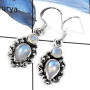 Rainbow Moonstone Cab & Cut H - SDE547-Exclusive Cut & Cab Handmade Fashion Earrings 925 Sterling Silver