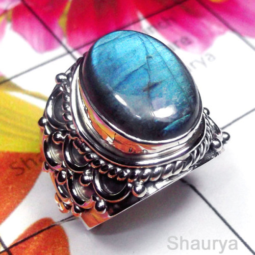 Labradorite cab A - SDR985-Fantastic Design 925 Sterling Silver Ring