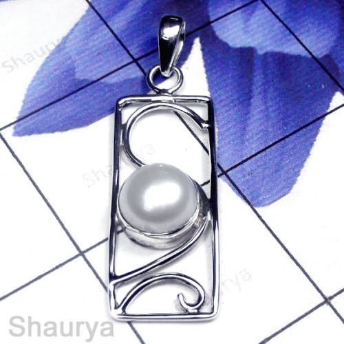 Pearl A - SPP999-Exclusive Silver Beautiful Pearl Gemstone Pendant