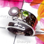 Pearl A - PPR997-Pearl with Cut Gemstone Fantastic Ring