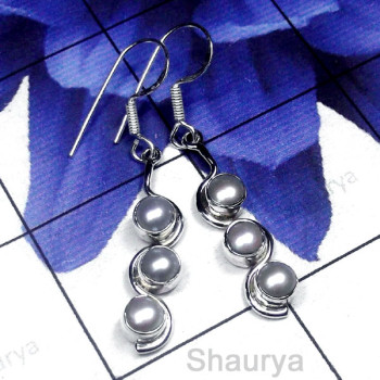 Pearl B - PPE993-Beautiful Pearl Gemstone Gorgeous Earring