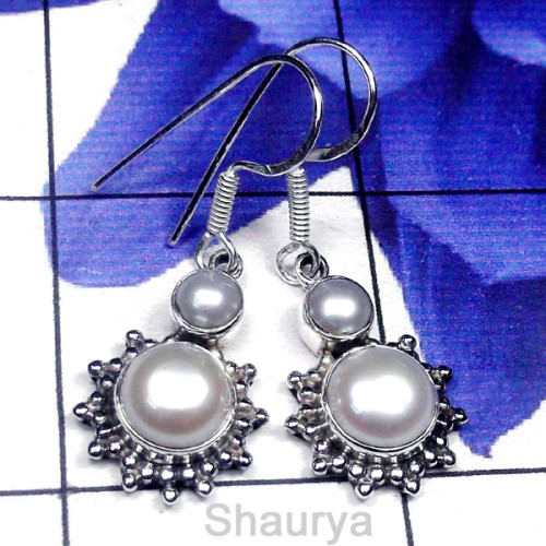Pearl cab O - PPE993-Beautiful Pearl Gemstone Gorgeous Earring