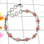 Pink Opal J - SBB991-Small Size Gemstone Sterling Silver Bejal Bracelet