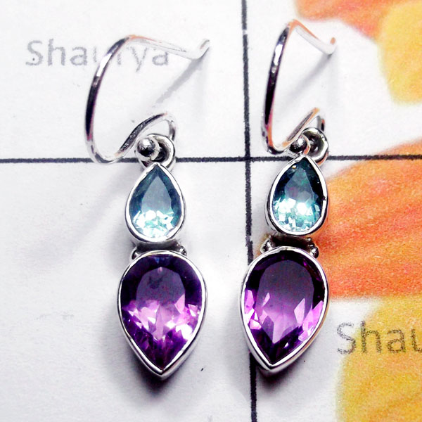 Amethyst B - SDE948-Small Size Lovely Gemstone Pretty Earring Amethyst B - SDE948-Small Size Lovely Gemstone Pretty Earring