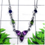 Amethyst A - SDN995-Exclusive Silver Semiprecious Gemstone Gorgeous Necklace