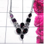 Garnet A - SDN990-Semiprecious Gemstone Sterling Silver Elegant Necklace