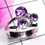 Amethyst A - SDR982-Exclusive Silver Semiprecious Gemstone Trendy Ring