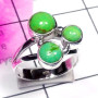 Green Turquoise B - SDR982-Exclusive Silver Semiprecious Gemstone Trendy Ring