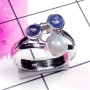 Rainbow n Tanzanite E - SDR982-Exclusive Silver Semiprecious Gemstone Trendy Ring