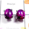 Purple Turquoise F - SSE992-Sterling Silver 9x11 mm Gemstone Stud Earring