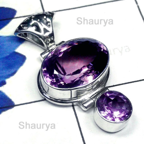 Amethyst E - SD919-Semiprecious Gemstone Sterling Silver Stunning Pendant Amethyst E - SD919-Semiprecious Gemstone Sterling Silver Stunning Pendant
