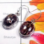 Turtella Jasper O - SPE994-Plain Silver Semiprecious Gemstone Trendy Earring