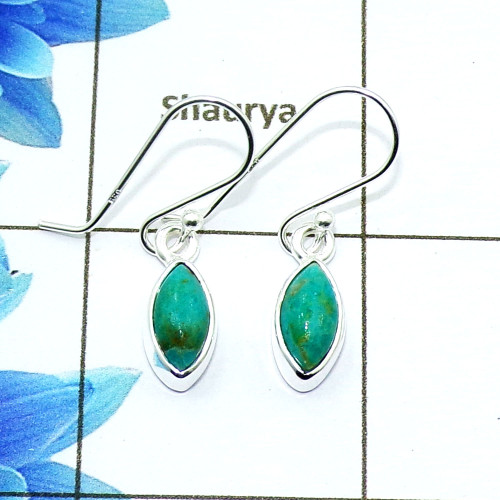 Blue Turquoise Cab N - SPE769-Amazing 925 Sterling Silver Factory Handmade Earrings