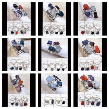 Stack Rings wholesale Lot - Rough Gemstone Stack rings Sterling Silver 925- STKWL250RF