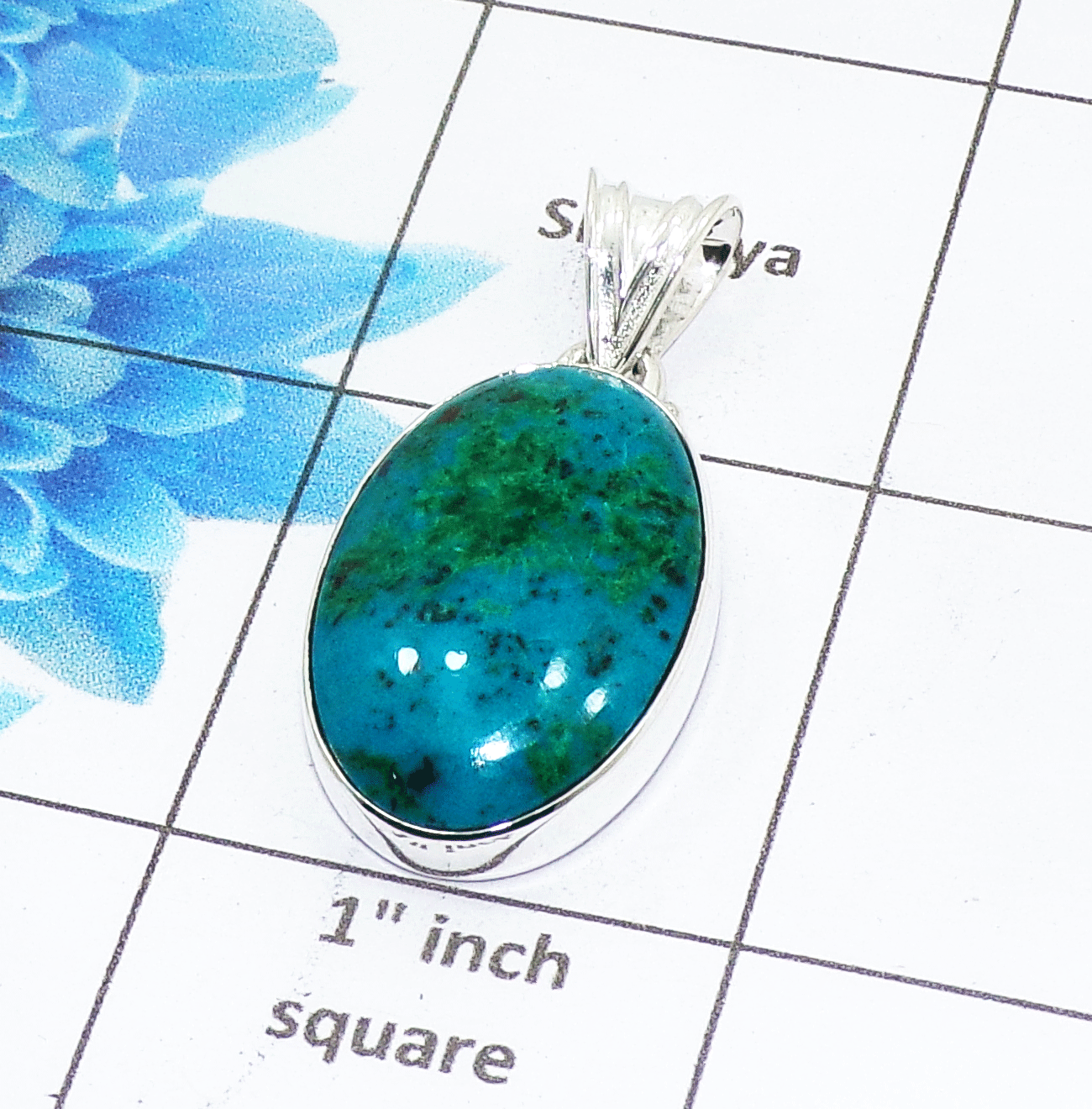 Natural Opalina Cab Pendant A - ISP499 - Oval Shape Solid 925 Sterling Silver Plain Setting Pendant Natural Opalina Cab Pendant A - ISP499 - Oval Shape Solid 925 Sterling Silver Plain Setting Pendant